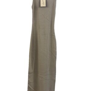 Taupe Rib-Knit Maxi Bodycon Dress Size XS